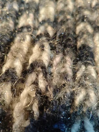 Bufanda Lana Doble con Brillo Negro Blanco