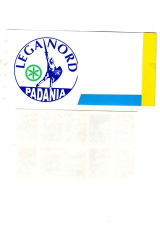 LEGA NORD 10 FRANCOBOLLI GIURAMENTO DI PONTIDA