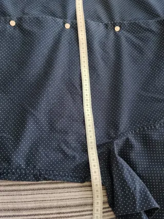 Camisa H&M premium cotton manga corta azul lunares