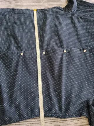 Camisa H&M premium cotton manga corta azul lunares