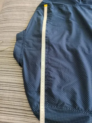 Camisa H&M premium cotton manga corta azul lunares