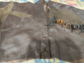 Chaqueta Piel Patchwork con Flecos ideal carnav