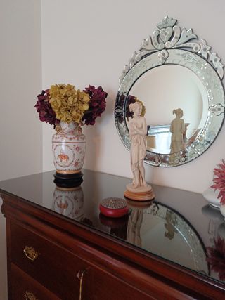 Jarrón chino romántico con peana XL