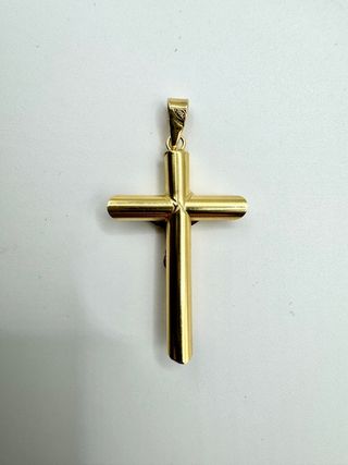 COLGANTE CRUZ TUBULAR ORO DE 18K