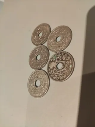 5 Monedas 25 Céntimos Francia