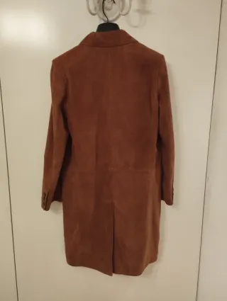 Abrigo Mango Piel de Cabra Marrón