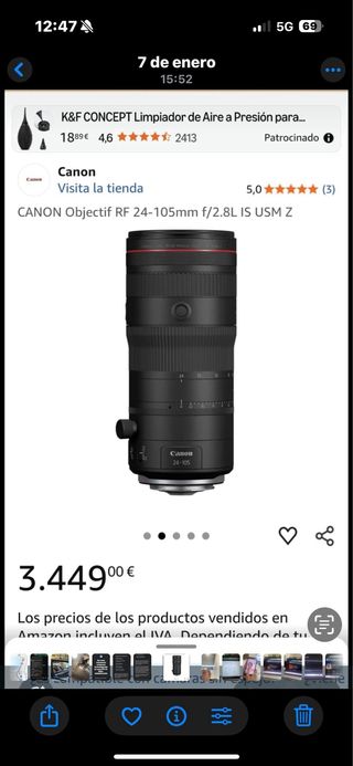 Objetivo Canon RF 24-105 mm