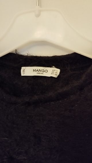 Jersey de mujer de Mango Negro peludito, S