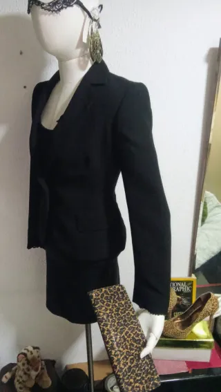 Americana entallada negra 1 botón