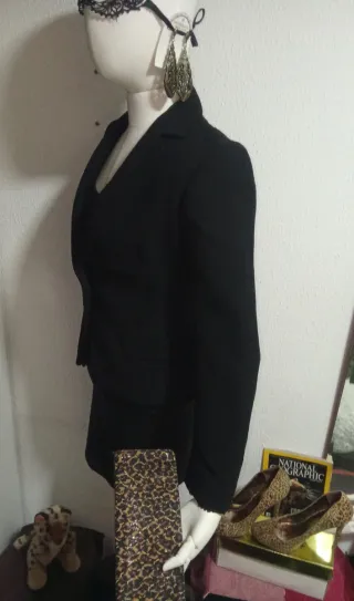 Americana entallada negra 1 botón