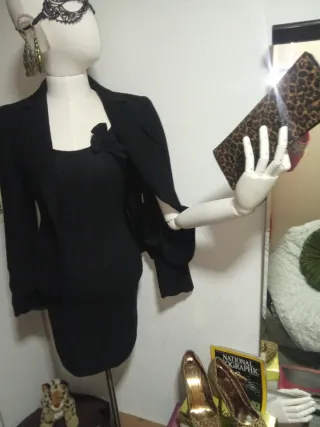 Americana entallada negra 1 botón