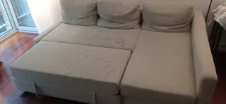 Sofá Cama Chaise Longue Beige. Medidas en imagen.