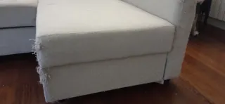 Sofá Cama Chaise Longue Beige. Medidas en imagen.