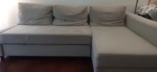 Sofá Cama Chaise Longue Beige. Medidas en imagen.
