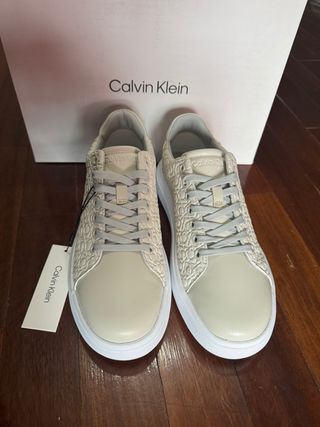 Sapatilhas Calvin Klein bege/branco