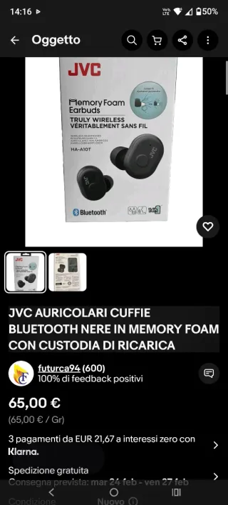 Cuffie JVC HA-A10T Bluetooth Memory Foam
