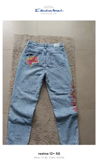 Jeans Mom Fit Denim Chiaro Taglia 42