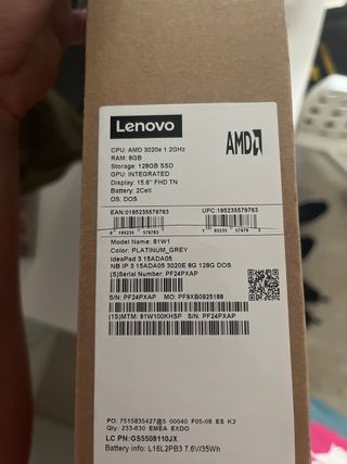 Ordenador Lenovo Plata
