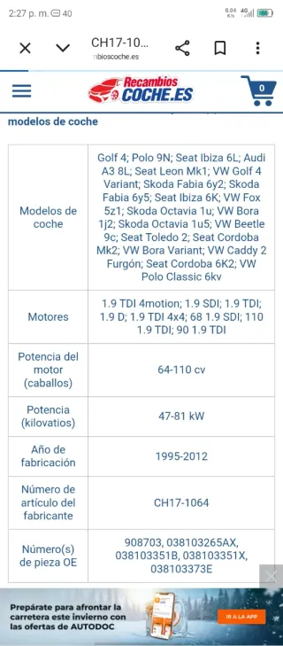 Culata Motor VW Seat Audi skoda.ref:038103373E