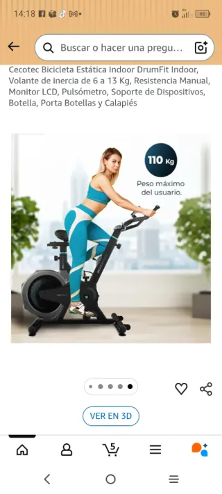 Bicicleta Estática Cecotec DrumFit Indoor