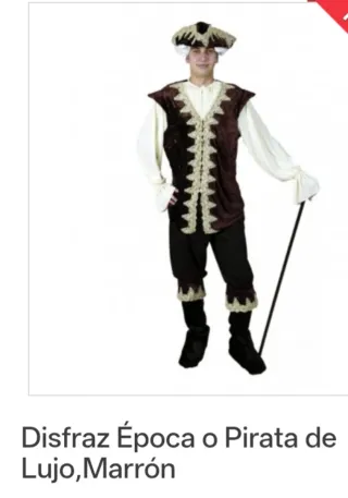 Disfraz medieval ,época,Pirata Lujo Hombre Talla M