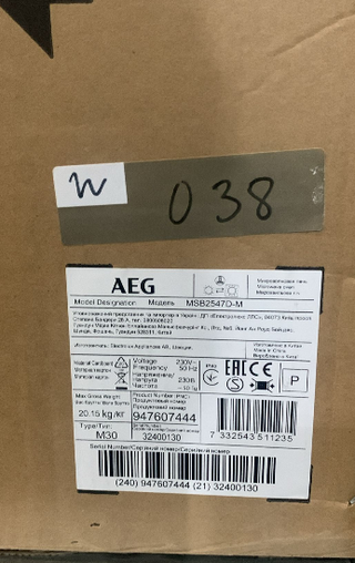 Microondas AEG integrable MSB2547D-M inox