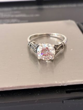 Anillo Plata 2.00 Ct Diamante Moissanita