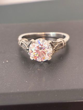 Anillo Plata 2.00 Ct Diamante Moissanita