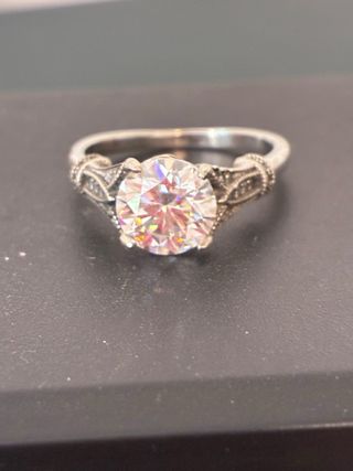 Anillo Plata 2.00 Ct Diamante Moissanita