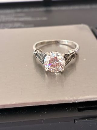 Anillo Plata 2.00 Ct Diamante Moissanita