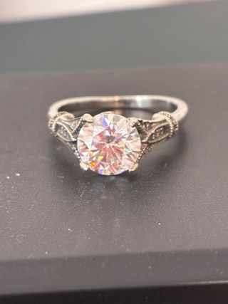 Anillo Plata 2.00 Ct Diamante Moissanita
