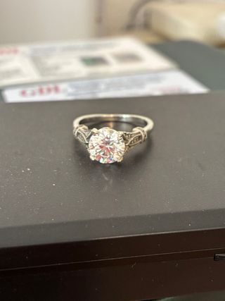 Anillo Plata 2.00 Ct Diamante Moissanita