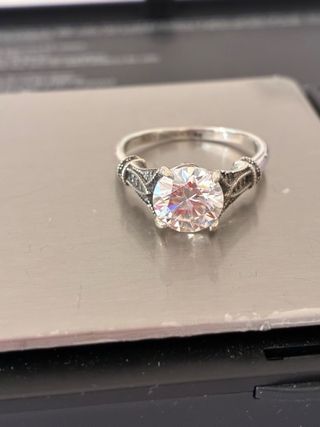 Anillo Plata 2.00 Ct Diamante Moissanita