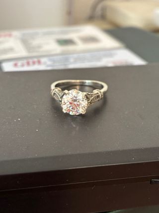 Anillo Plata 2.00 Ct Diamante Moissanita