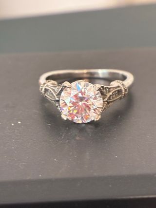 Anillo Plata 2.00 Ct Diamante Moissanita