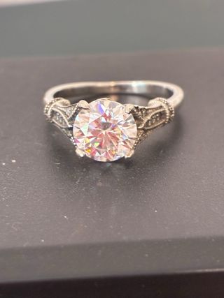 Anillo Plata 2.00 Ct Diamante Moissanita