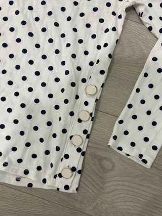 Camiseta Sfera lunares blanca y negra Talla L