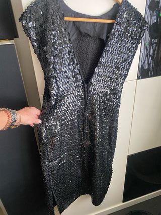 Vestido fiesta lentejuelas Zara talla M