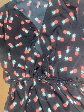 Vestido Negro Estampado Piñas Verano