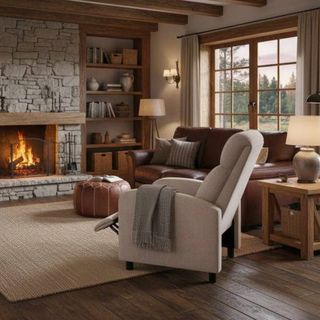 Poltrona relax manuale beige