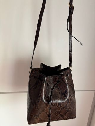 Bolso Cortefiel Estampado Serpiente Marrón