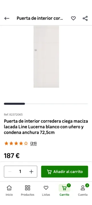 Puerta corredera blanca Leroy Merlín