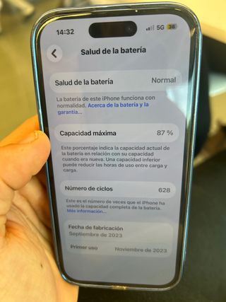 Funda iPhone 15 Transparente Azul con caja