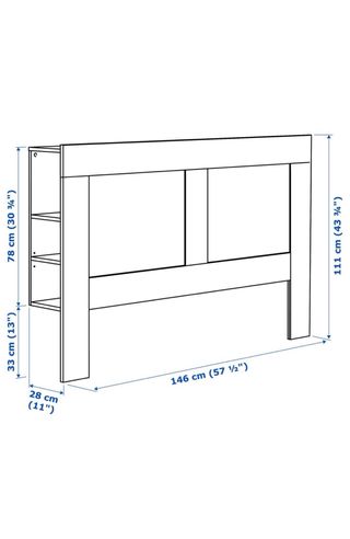 Cabecero blanco con almacenaje 140cm
