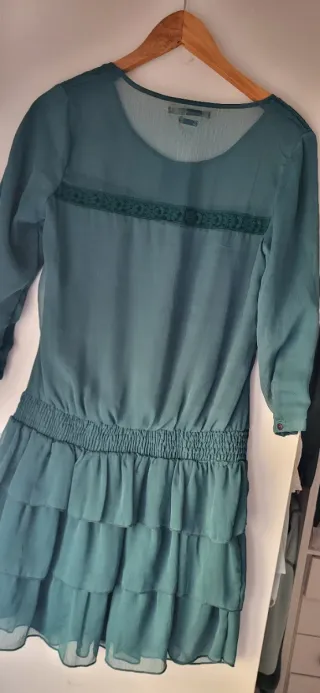Vestido verde oscuro ,talla L. ,