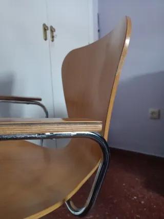 Silla de oficina madera y metal