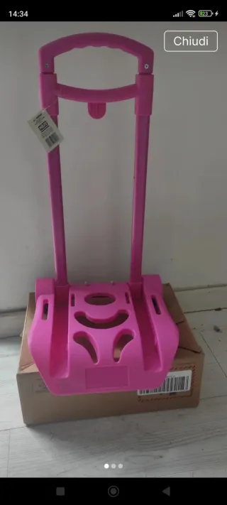 Carrello porta zaino rosa