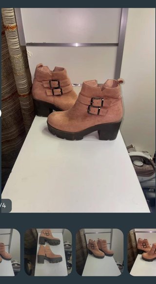 Bolso y botine de tacon Rosas