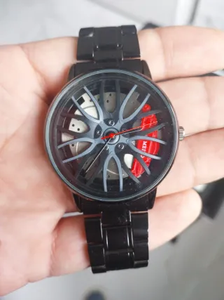 Reloj Caballero Negro y Rojo
