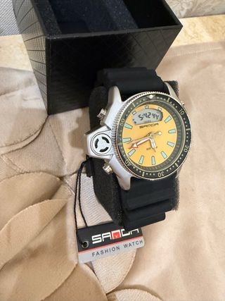 Orologio Sanda Uomo Giallo Ocra Analogico Digitale